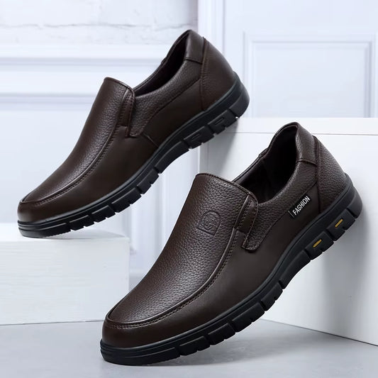 New Genuine Leather Handmade Shoes Casual Shoes for Men Flat Platform Walking Shoe Outdoor Footwear Loafers Breathable Sneakers